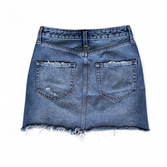 Abercrombie & Fitch Zoe Natural Rise Vintage A-Line Blue Denim Mini Skirt - Picture 3 of 3